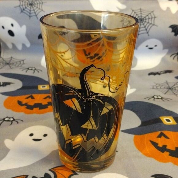 Halloween Town Spooky Prints 6"h Colored Glass Tumblers Set of 3 NWT - Picture 9 of 15